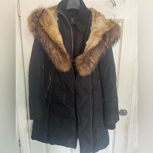 Mackage TRISH-F Powder Touch down coat with natural fur Signature Mackage Collar